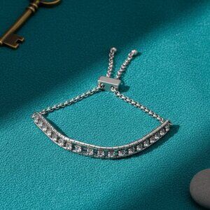 Loren Hope Silver Crescent Bracelet with Adjustable Closure